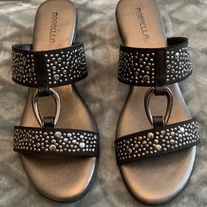 Studded Black Sandals by Marbella